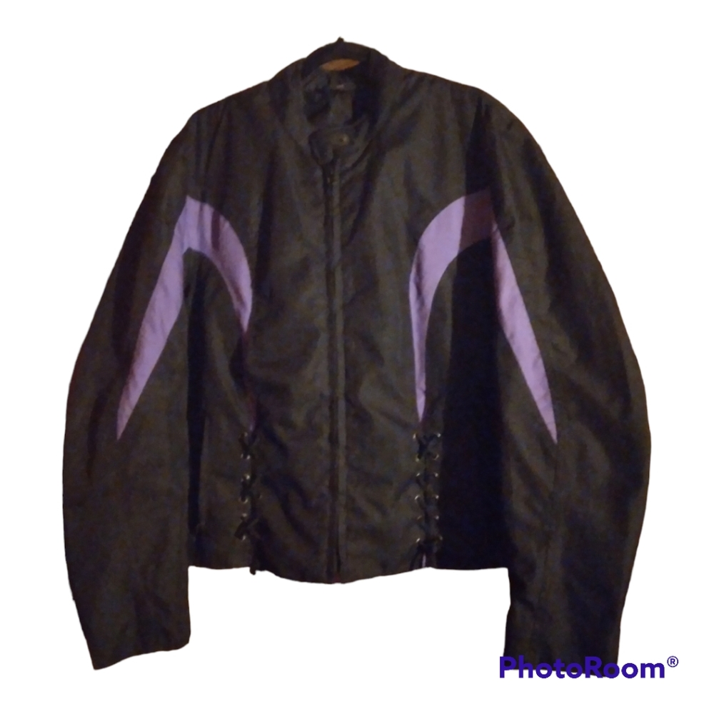 Woman's Nexgen Riding Jacket. Black and purple.